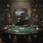 Öt, az 1920-as évekre jellemző öltönyt viselő férfi ül egy sötét, füstös szobában, egy zöld posztóval borított asztalnál, körülöttük pókerkártyák és zsetonok vannak. A háttérben egy régi televízión baseballmeccs látható, felettük a "BLACK SOX SCANDAL" felirat halványan látszik. Egy nyitott táska van az előtérben, tele bankjegyekkel. A jelenet a szervezett szerencsejáték-csalást és bundázást idézi.