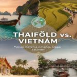 Egy kollázs, amely Thaiföld és Vietnám jellegzetességeit mutatja be: bal oldalon egy hosszúfarkú hajó úszik a türkizkék vízen a sziklás Krabi tájaknál, alatta pedig egy thai templom látható egy pálmafás tengerparton; jobb oldalon teraszos rizsföldek vannak kerékpározó emberekkel, alatta pedig egy csónak halad át a Hoi An-i óváros csatornáján. Középen az a felirat áll: "THAIFÖLD vs. VIETNÁM. Melyik legyen a következő ázsiai kalandod?". Ételek (pad thai és pho), egy iránytű, egy hátizsák és útlevél is látható.